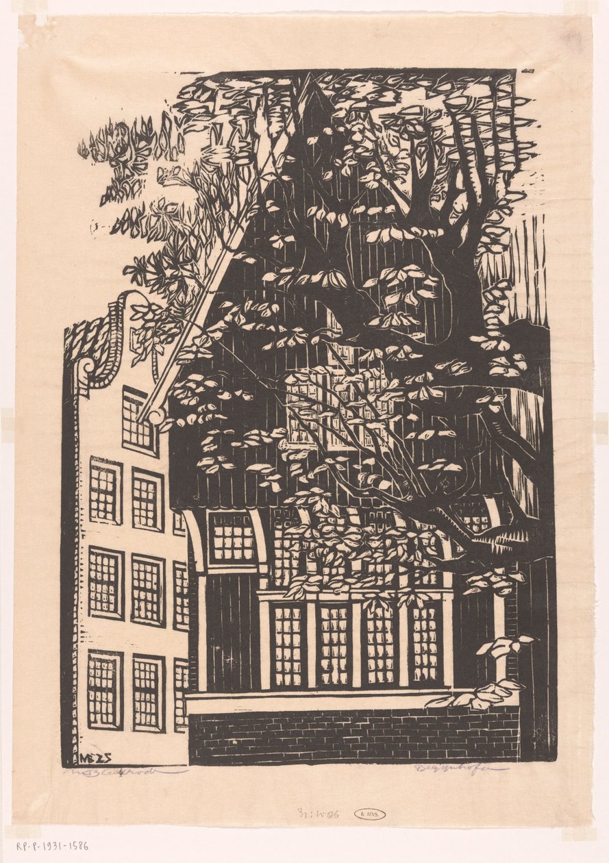 Beguinage i Amsterdam af Meijer Bleekrode (signed by artist)