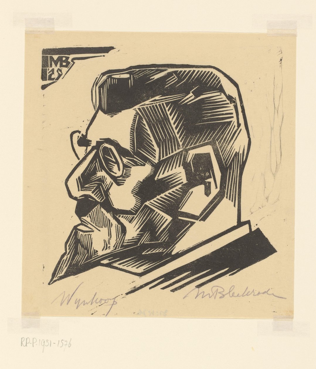 Portræt af David Wijnkoop (titel på objekt) af Meijer Bleekrode (signed by artist)