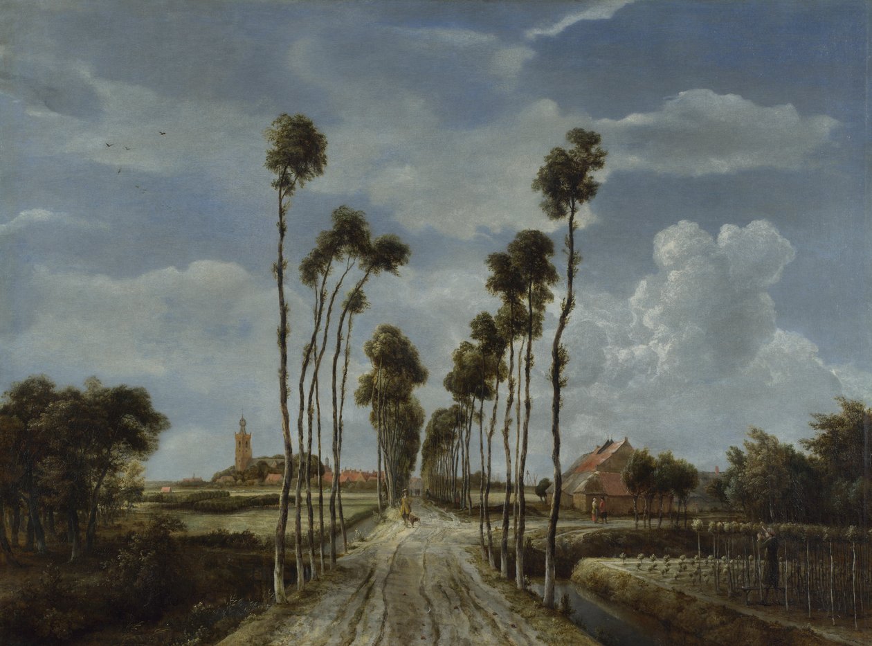 Middelharnis avenue af Meindert Hobbema