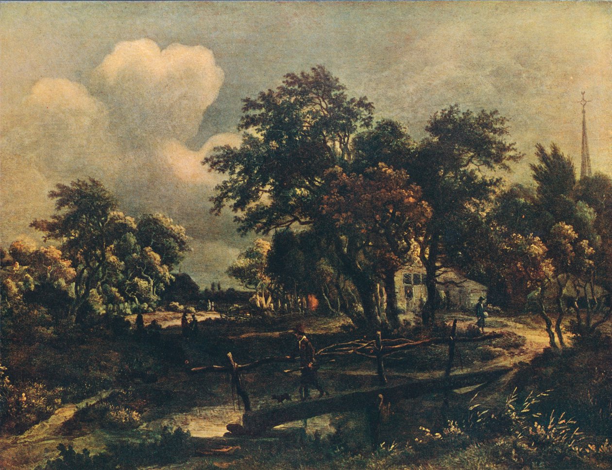 Den rustikke bro, c1600-tallet, 1909 af Meindert Hobbema