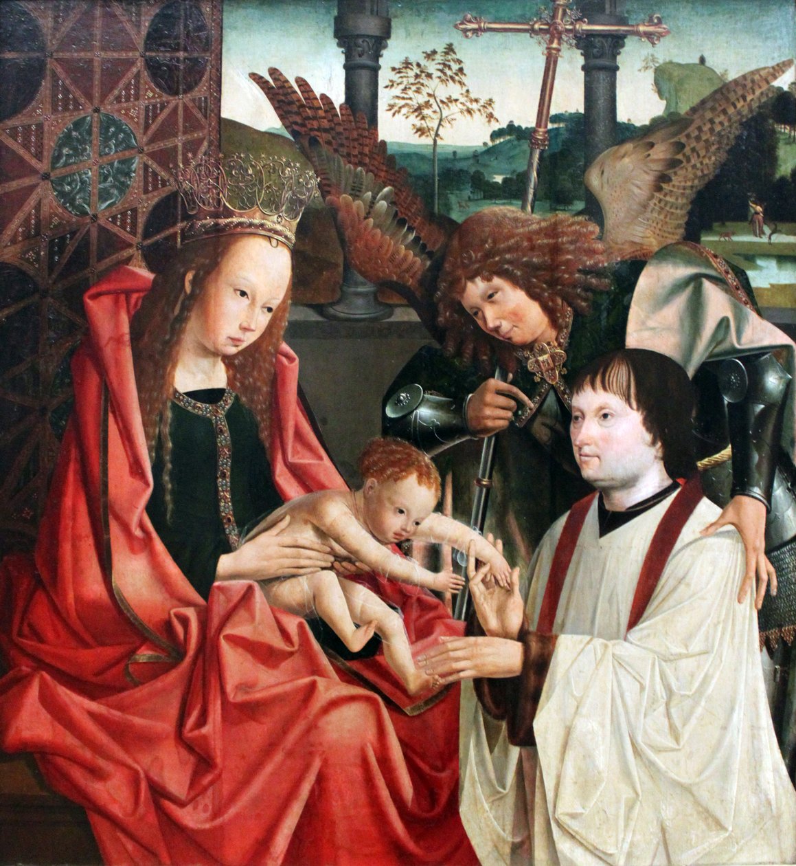 Maria med barnet, ærkeenglen Michael og en donor af Meister des Antwerpener Marien Tryptichons