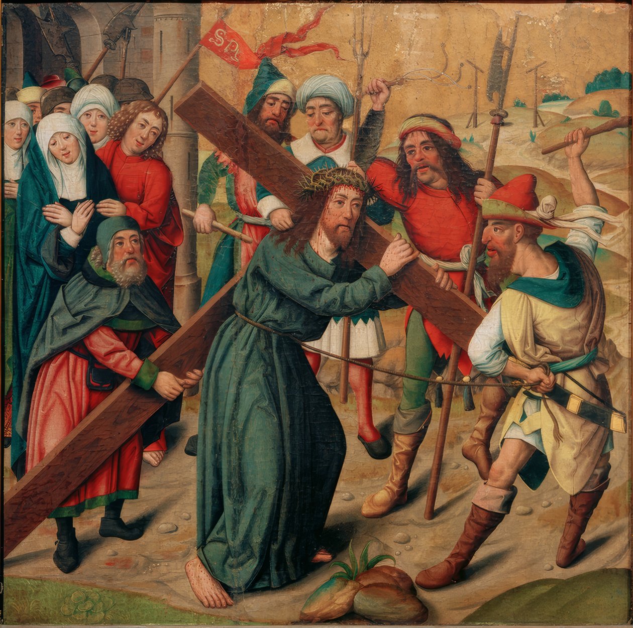 Kristus bærer korset af Meister der Aachener Schranktüren