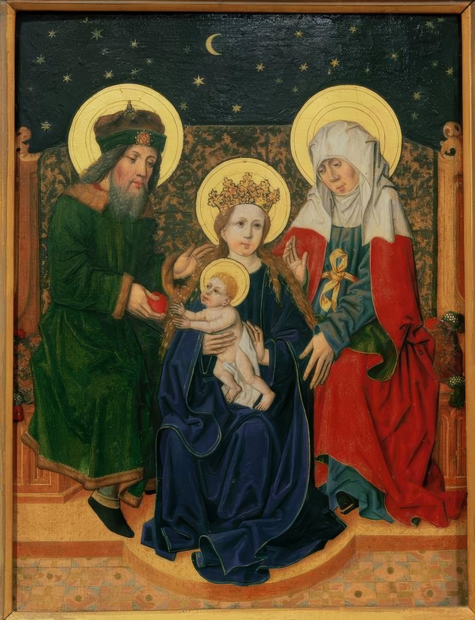 Maria med barn, Joachim og. Anna af Meister des Speyerer Altars