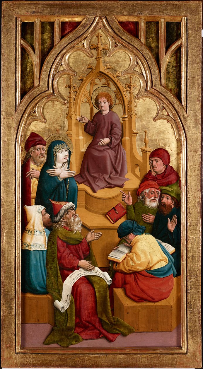 Tolv år gamle Jesus i templet af Meister von Schloss Lichtenstein