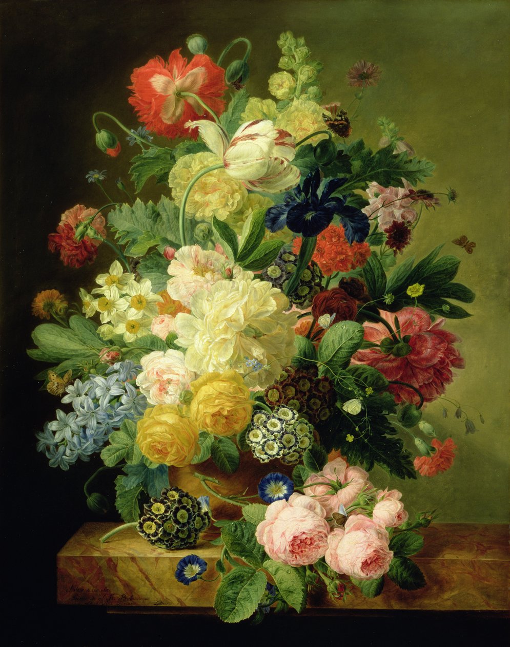 Vase med blomster af Melanie de Comolera