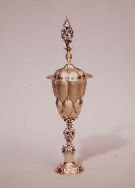 Bæger og låg, Augsburg, ca.1600 (forgyldt sølv) af Melchior Bayer