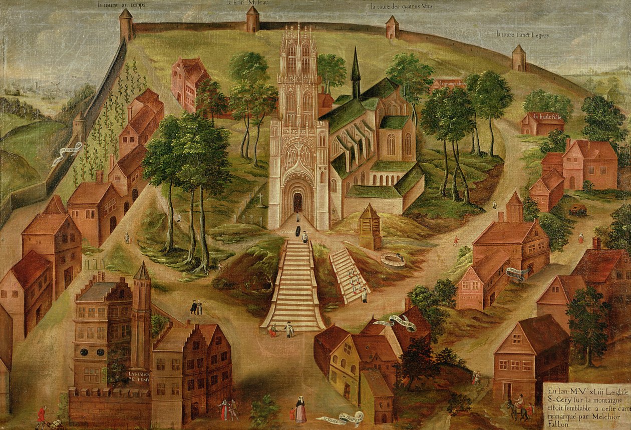 Saint-Gery-kirken, Cambrai, på Mont des Boeufs, 1543 af Melchior Fallon