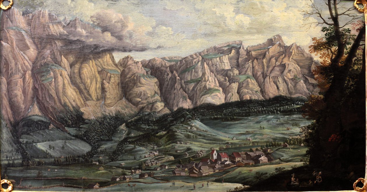 Panoramaudsigt over Leukerbad af Melchior Füssli