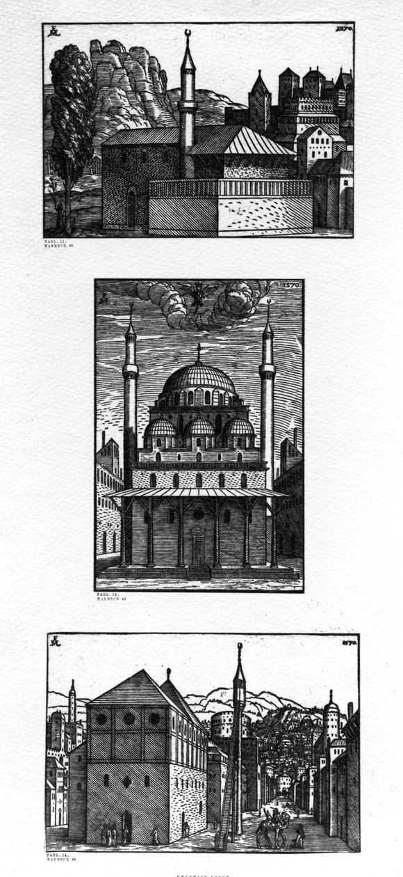 Gader og moskeer i Konstantinopel, 1570 af Melchior Lorck