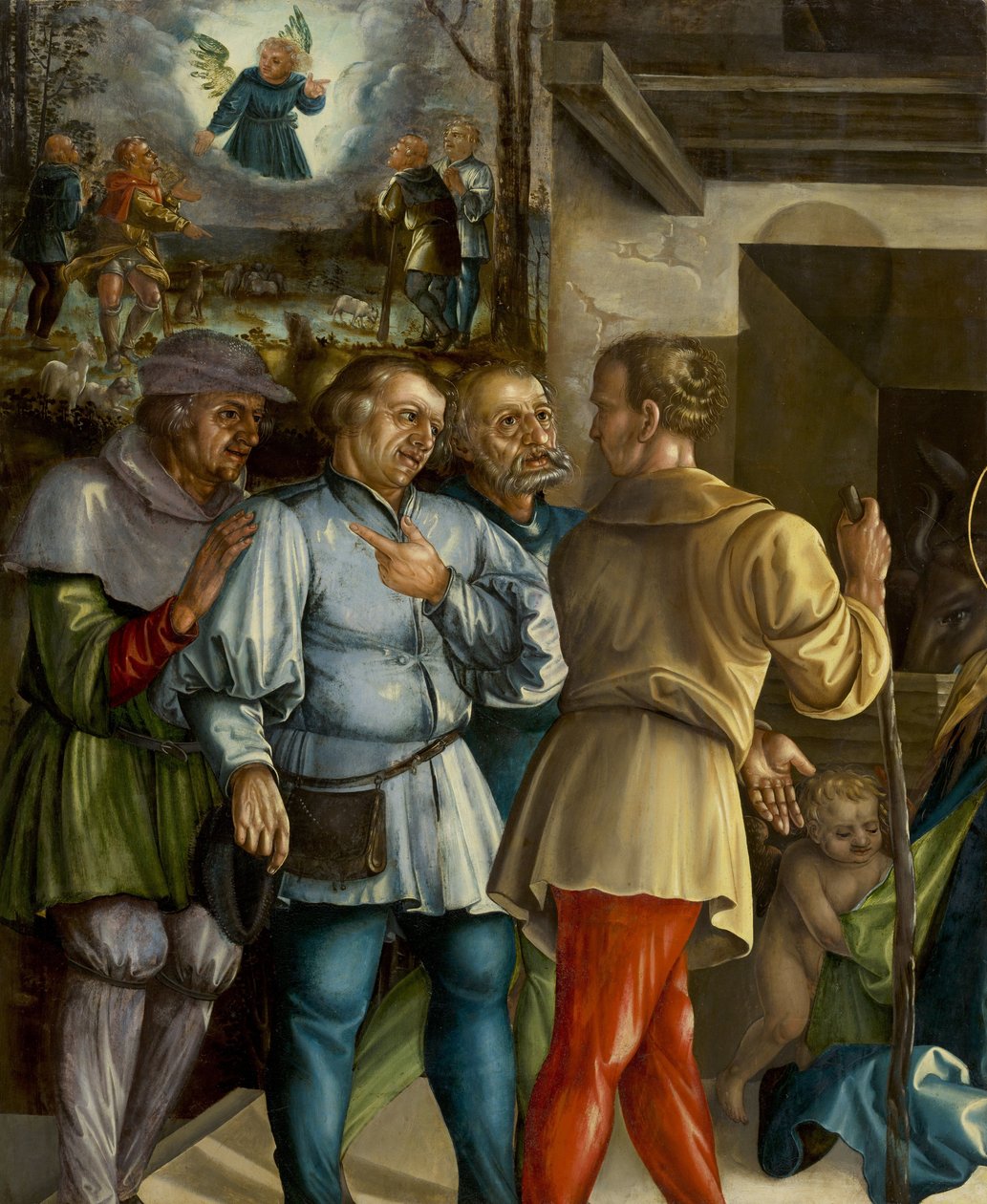 Hyrdernes tilbedelse af Feselen, Melchior (ca. 1495-1538). Olie på træ af Melchior Feselen