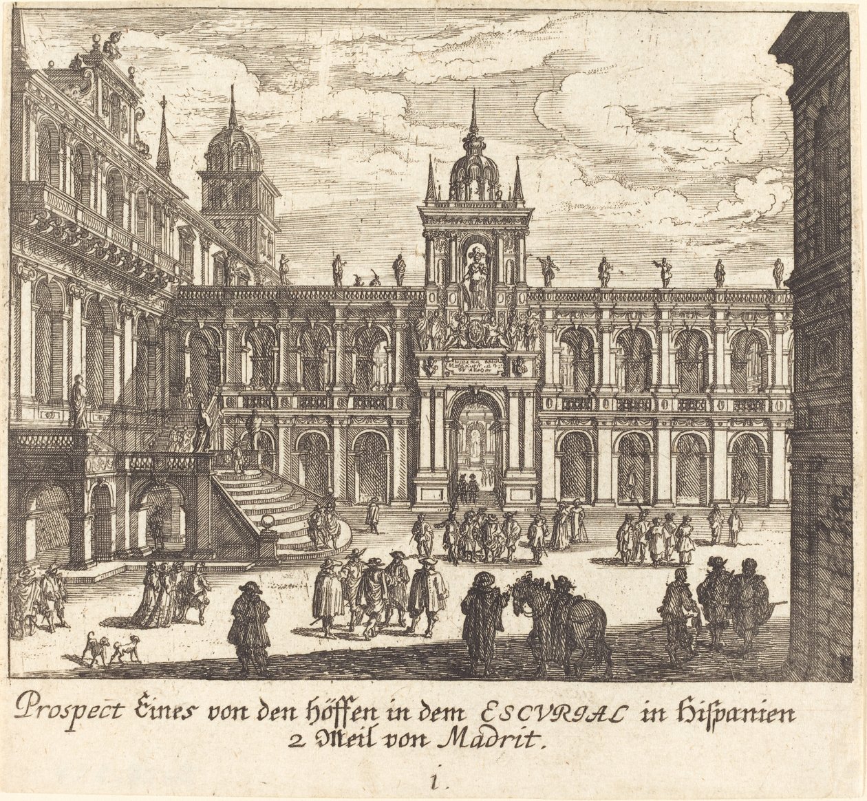 Escorial, Spanien af Melchior Küsel after Johann Wilhelm Baur