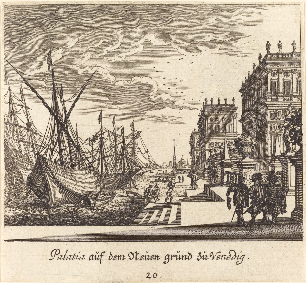 Paladser, Venedig af Melchior Küsel after Johann Wilhelm Baur