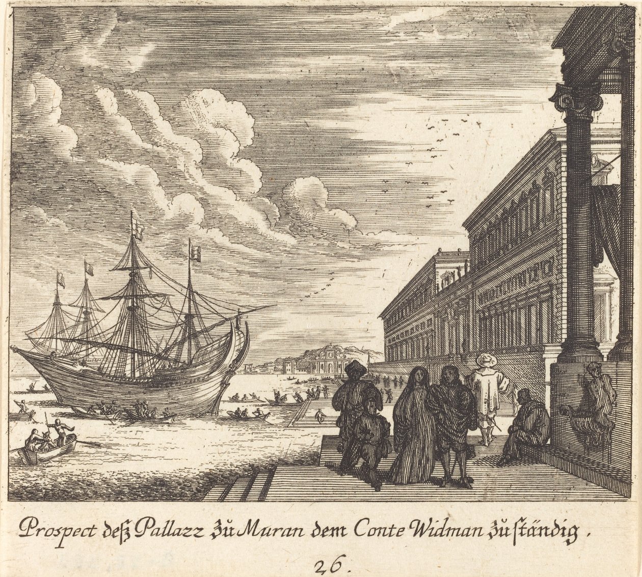 Palazzo af Grev Widman af Melchior Küsel after Johann Wilhelm Baur
