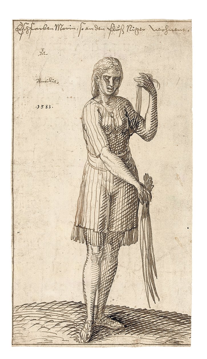 En nigeriansk kvinde med siv, 1583 af Melchior Lorck