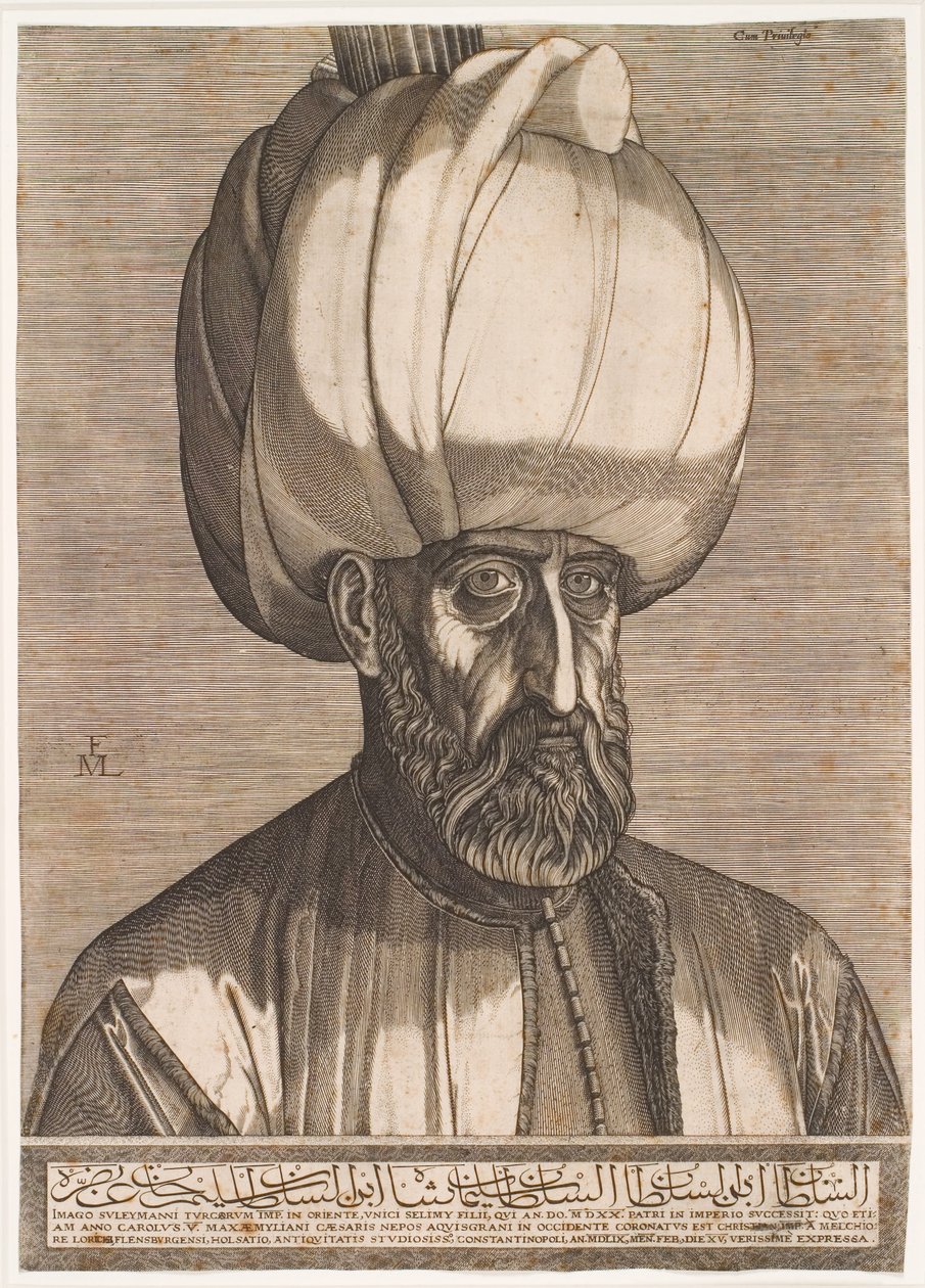 Portræt af Sultan Suleiman den Storslåede af Melchior Lorck