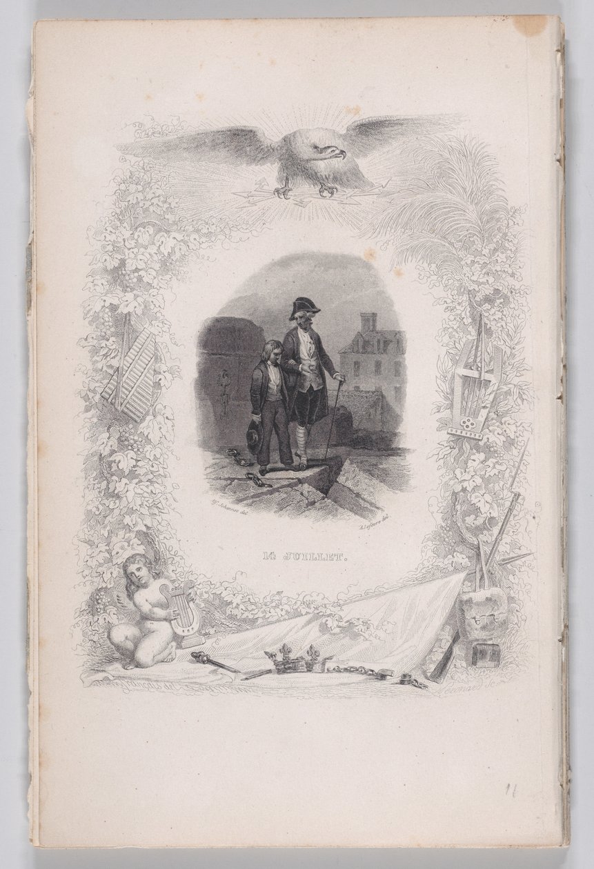 Fjortende juli fra Bérangers sange, 1829. af Melchior Peronard