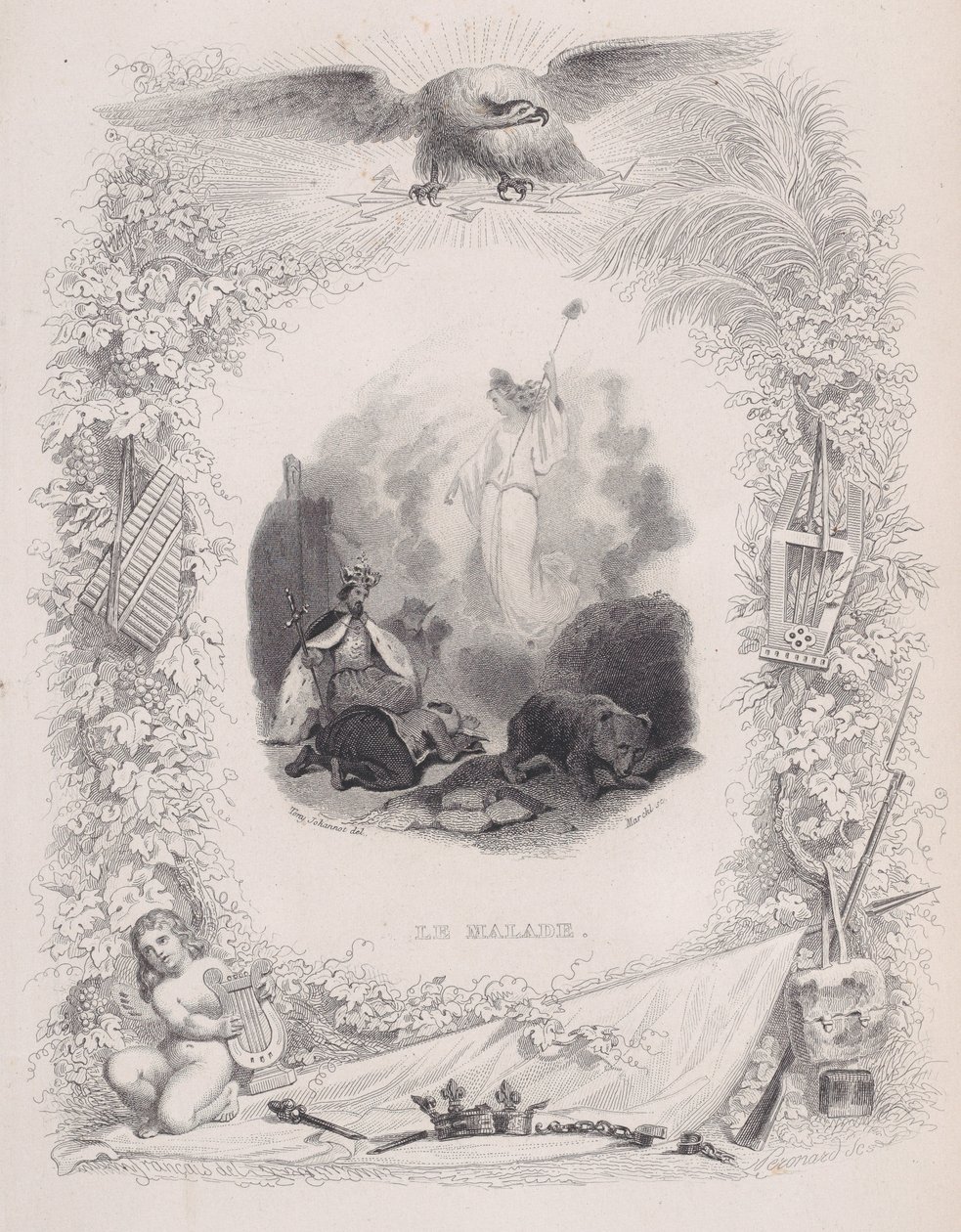 De syge, fra Bérangers sange, 1829 af Melchior Peronard