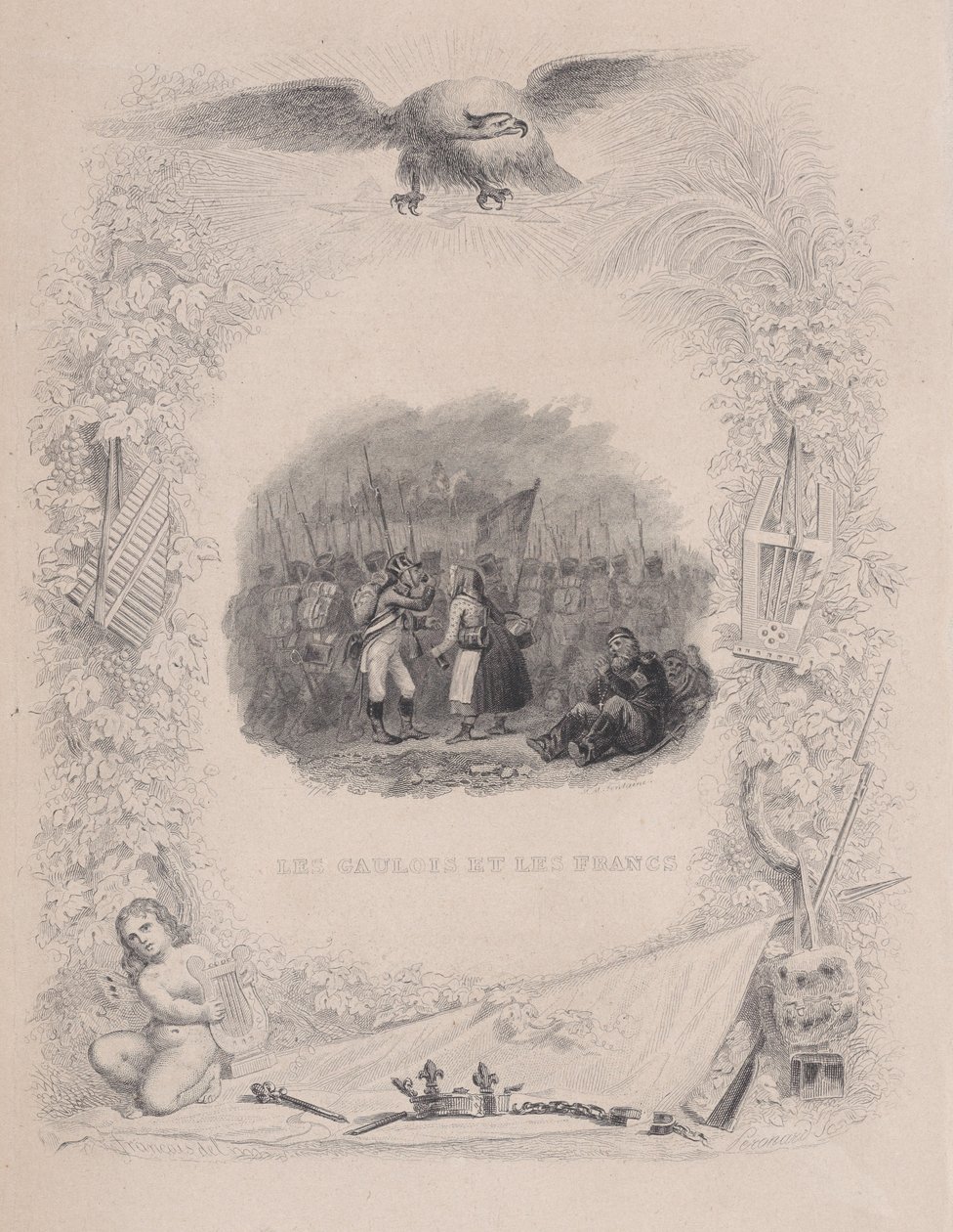 Gallerne og francerne, fra Bérangers sange, 1829 af Melchior Peronard