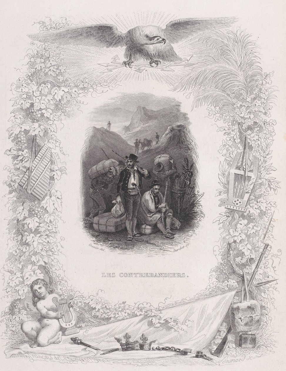 Smuglerne, fra Bérangers sange, 1829 af Melchior Peronard