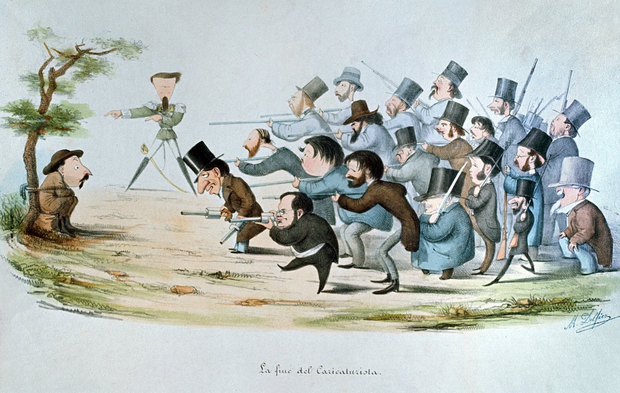 Slutningen på en karikaturtegner, 1860 af Melchiorre Delfico