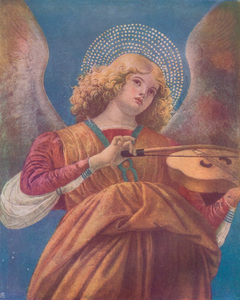 Musikalsk engel med violinfresco, c1400-tallet af Melozzo da Forli