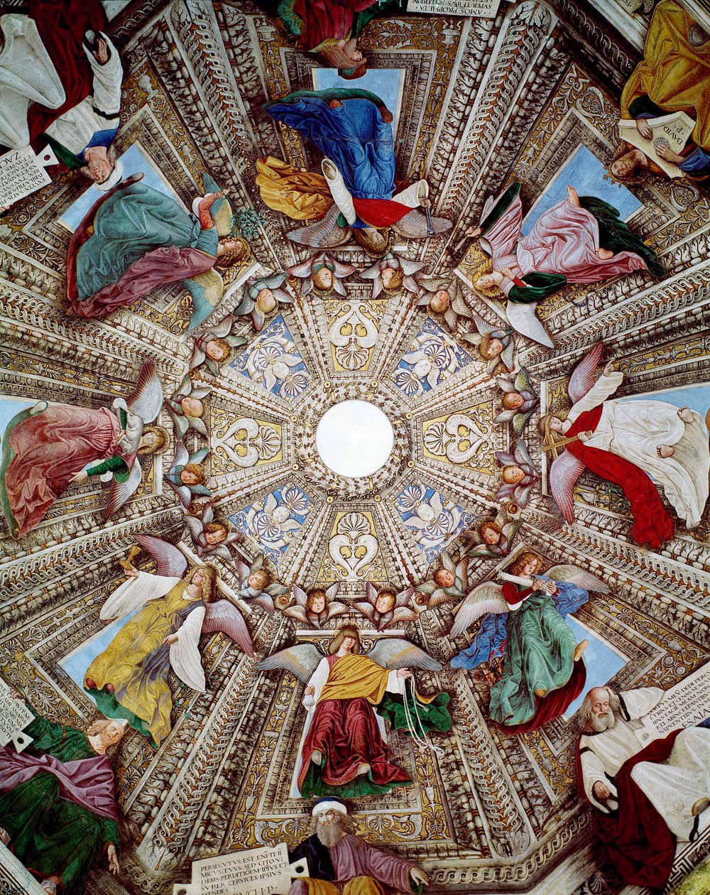 Repræsentationer af profeter og engle Fresco af Melozzo da Forli (Melozzo degli Ambrosi) (1438-1494) Kuppel af Sankt Markus sakristi (Marco), Sanctuary of Santa Casa, Loreto af Melozzo da Forli