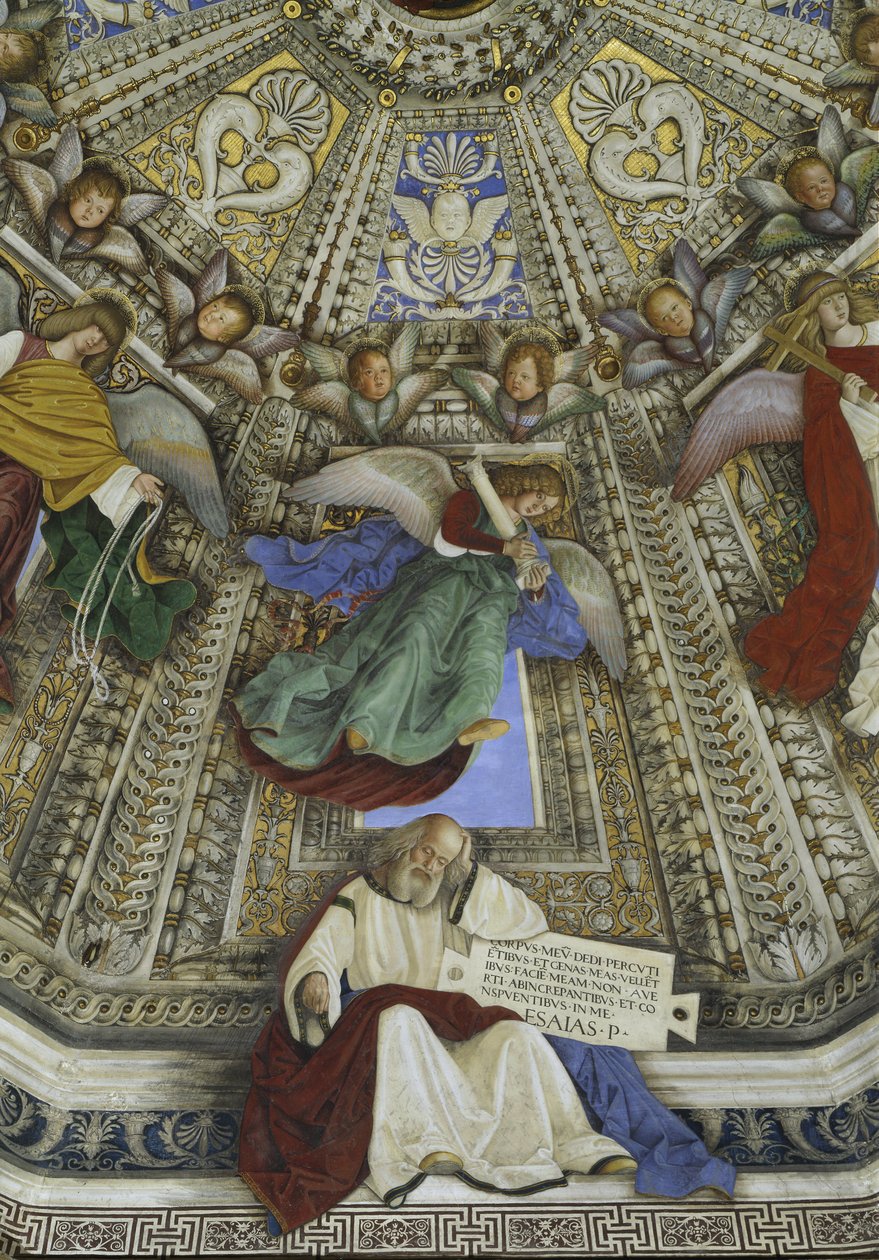 Profeetta Jesaja ja enkeli, Pyhän Markuksen sakristin kupoli, Santuario della Santa Casa, Loreto af Melozzo da Forli
