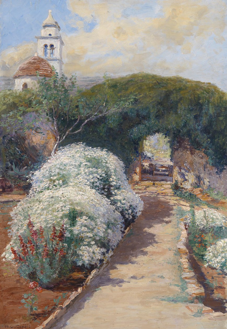 Blühender Klostergarten i Novi Vinodolski af Menci Clement Crnčić