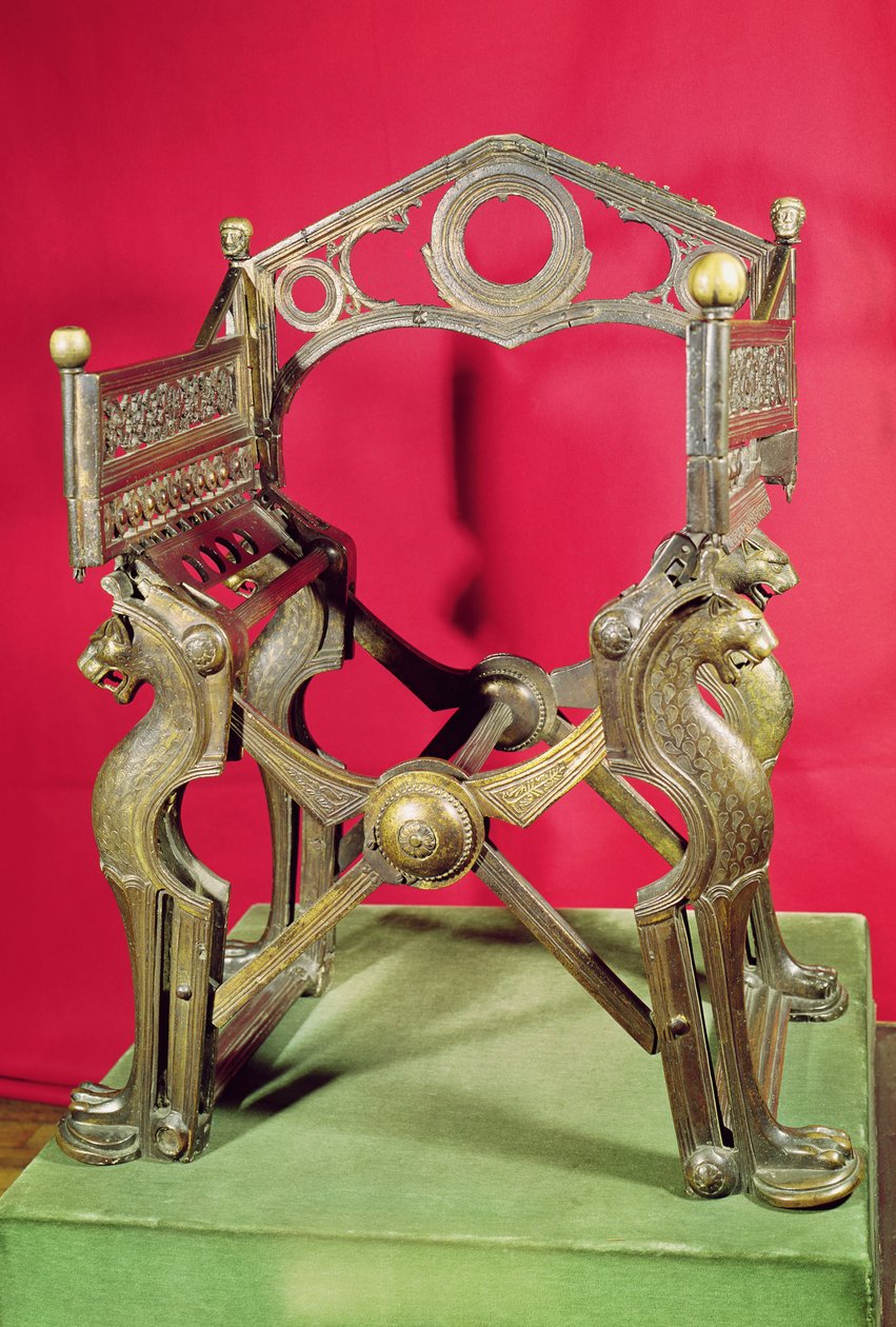 Kong Dagoberts trone, (forgyldt metal) af Merovingian