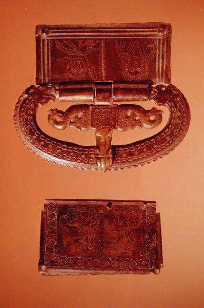 Bæltespænde, fra Landifay (Aisne) (bronze) af Merovingian Merovingian