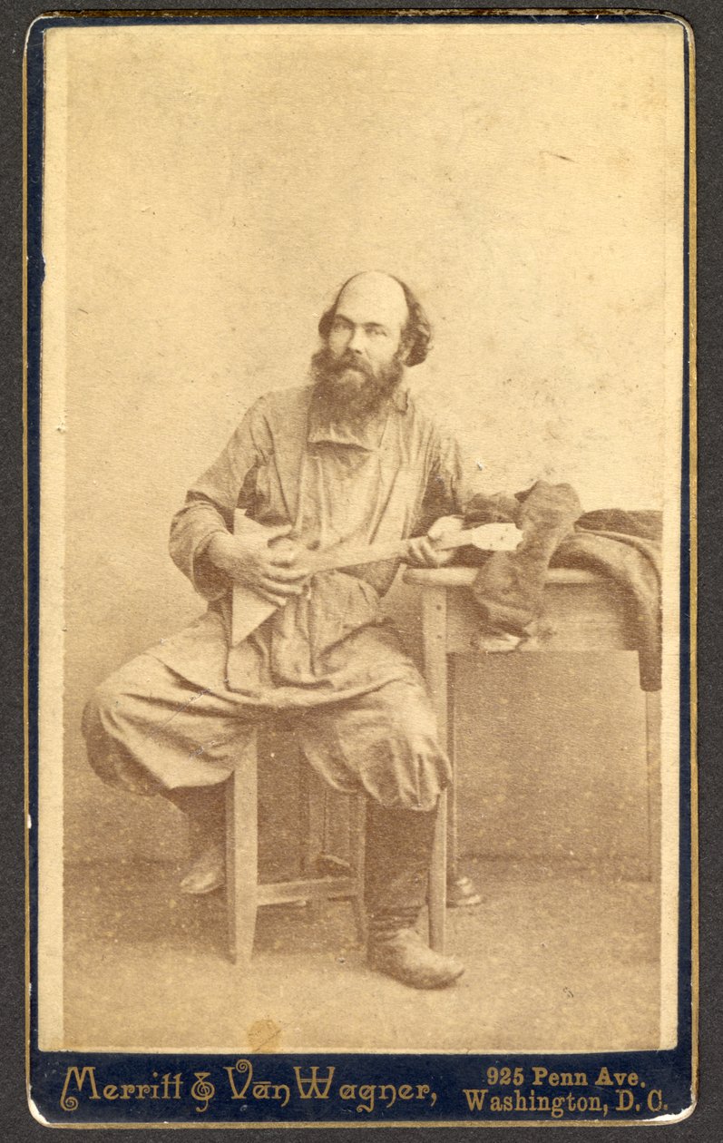 Portræt af uidentificeret mand med balalajka, mellem 1886 og 1895. af Merritt and Van Wagner