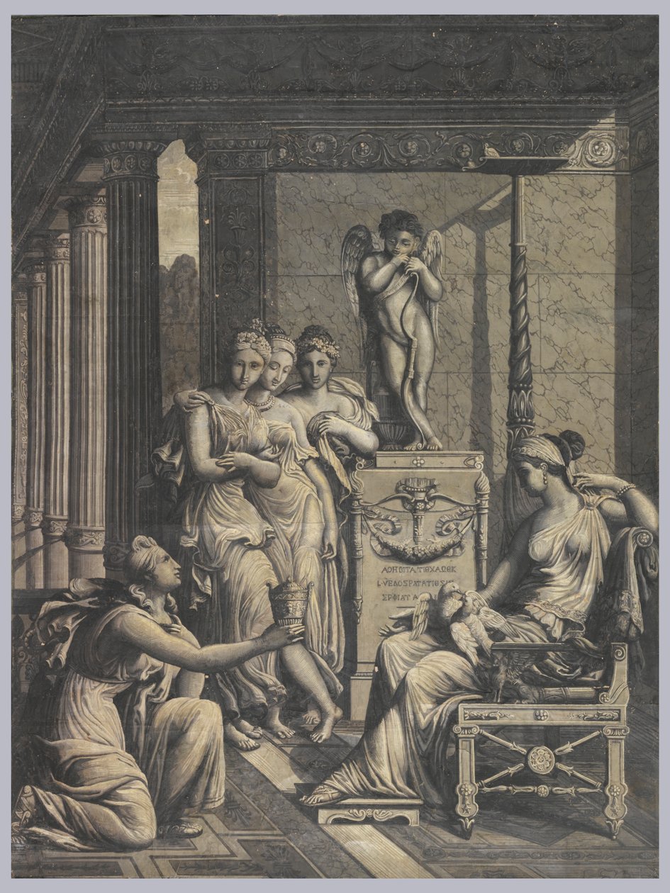 Psyche bringer Venus et bæger vand fra ungdommens fontæne af Merry Joseph Blondel