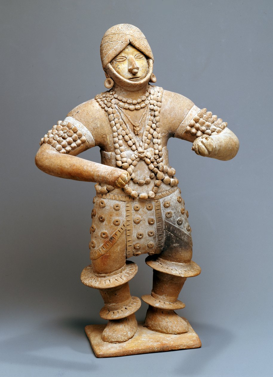 Danser med rituel påklædning, Colima eller Jalisco (lertøj) af Mesoamerican