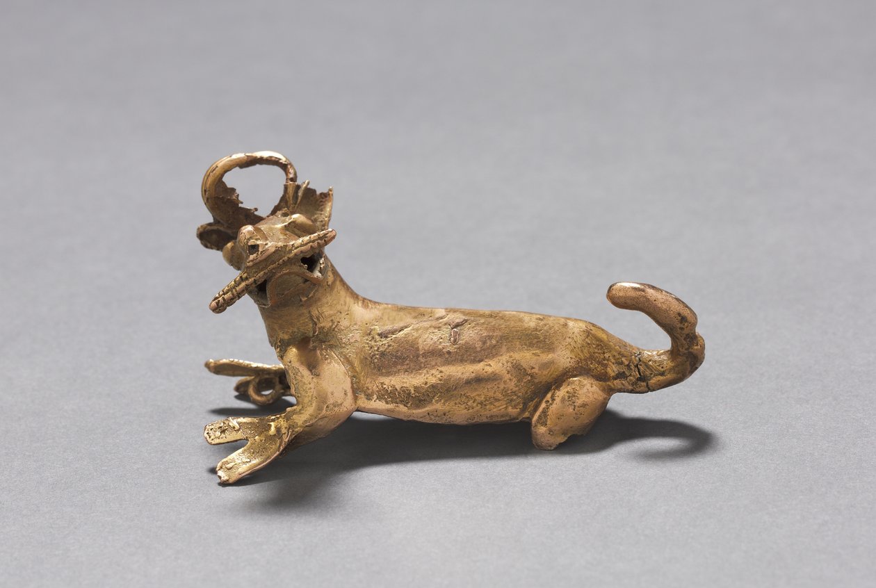 Deer Eating Corn Pendant, ca. 1000-1550 (støbt guld) af Mesoamerican Mesoamerican