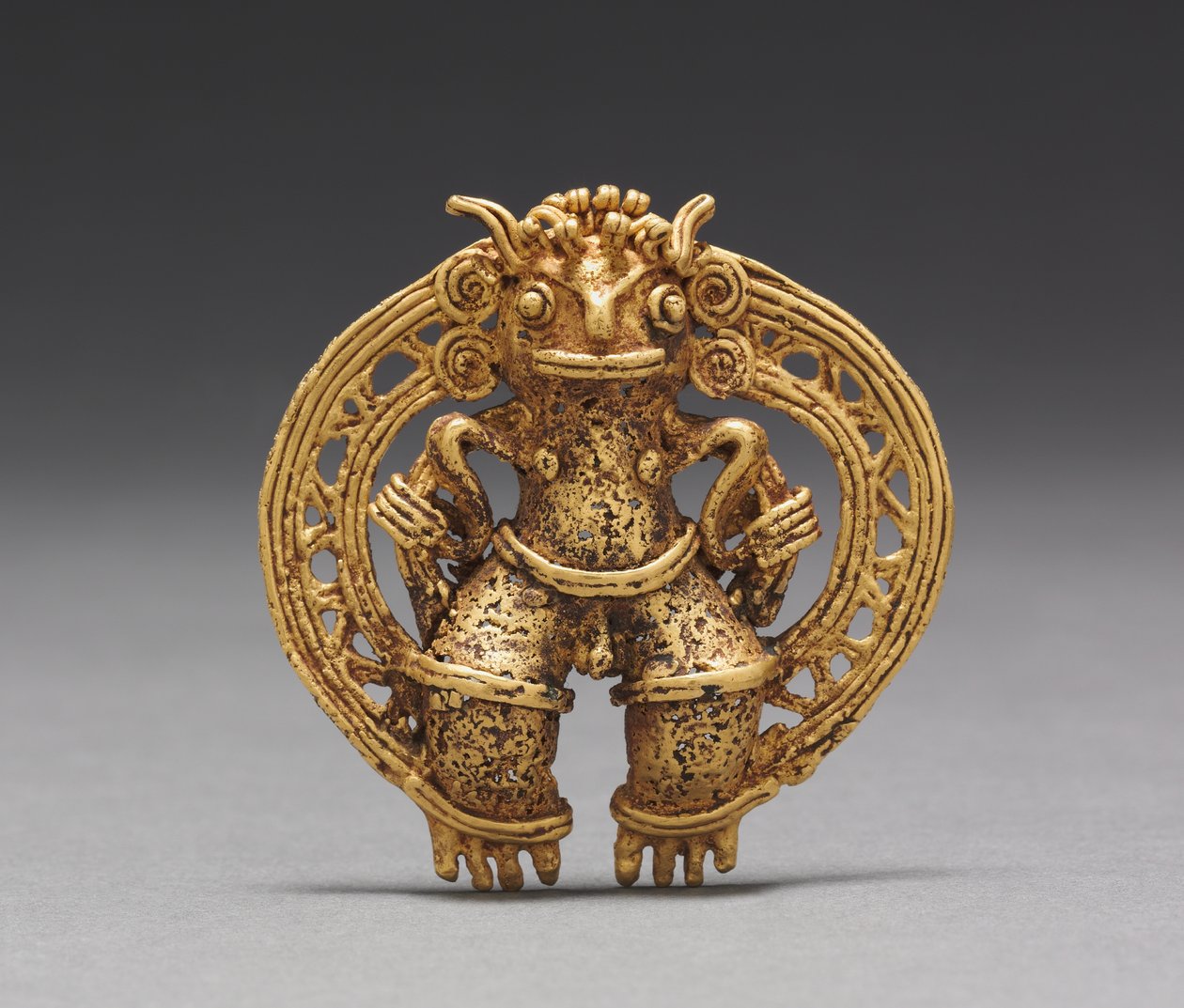 Figur vedhæng, ca. 1000-1550 (støbt guld) af Mesoamerican Mesoamerican