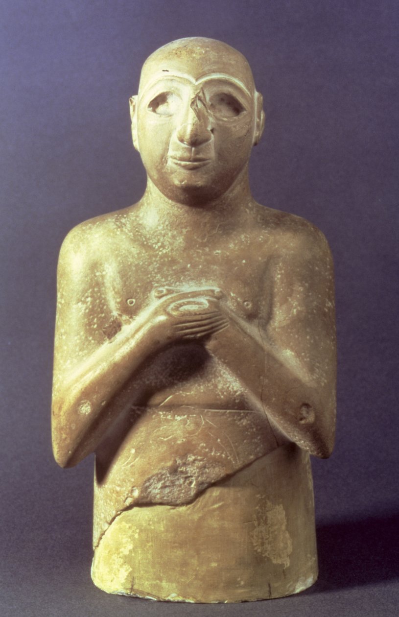Statue af guden Utu, Mesopotamisk, ca. 2400 f.Kr. (kalksten) af Mesopotamian