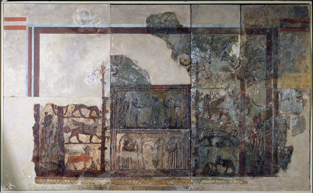 Zimri-Lim, konge af Mari, før gudinden Ishtar, fra paladset Zimri-Lim, Mari, Mellemøsten Eufrat, 1778-1758 f.Kr. af Mesopotamian