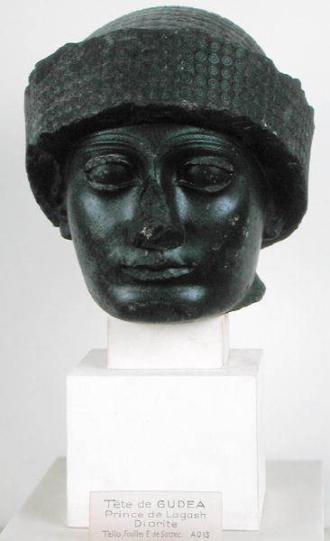 Leder af Gudea, Prince of Lagesh, fra Telloh (gamle Girsu) Neo-Sumerian, ca. 2150 f.Kr. (diorit) af Mesopotamian
