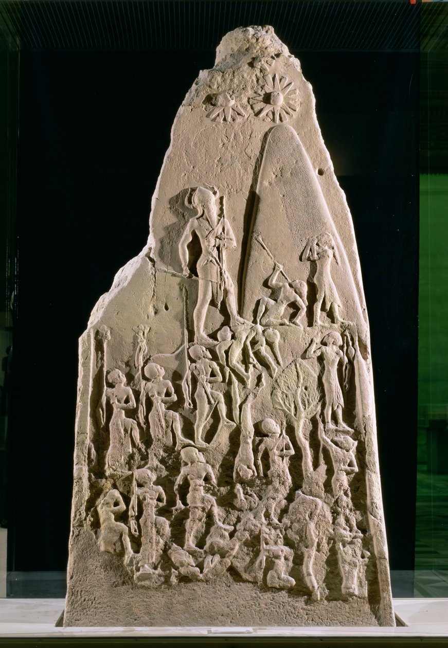 Sejrsstele af Naram-Sin, konge af Akkad, over den bjergboende Lullubi, akkadisk periode, ca. 2230 f.Kr. (lyserød sandsten) af Mesopotamian
