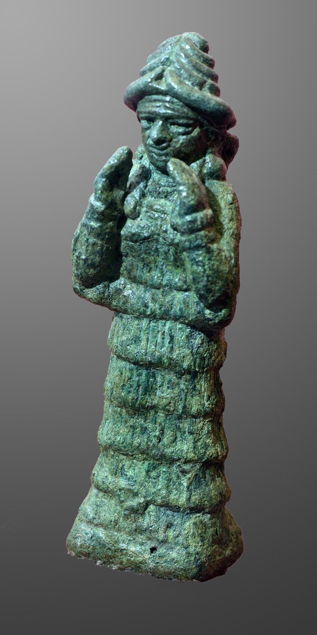 Bronzefigur af skytsgudinden LAMA, Mesopotamien ca. 2035-1794 f.Kr. (bronze) af Mesopotamian Mesopotamian