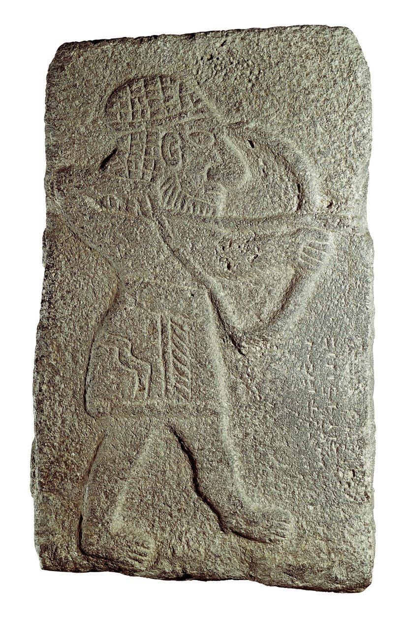 Hettite Archer, fra Palace of Kapara, konge af Guzana, i Tell Halaf (Syrien), 9. århundrede f.Kr. (lav lettelse på sten) af Mesopotamian Mesopotamian
