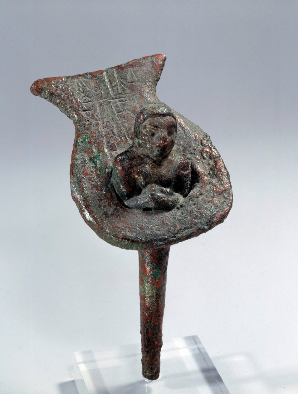 Mesopotamien: Fundamentfigur (søm og dens kobberstøtte) af Ur Nanshe, Prins af Lagash. 2800 f.Kr. Fra Tellos hjemmeside. Dim 0,11 m x 0,11 m Paris, musee du Louvre af Mesopotamian Mesopotamian