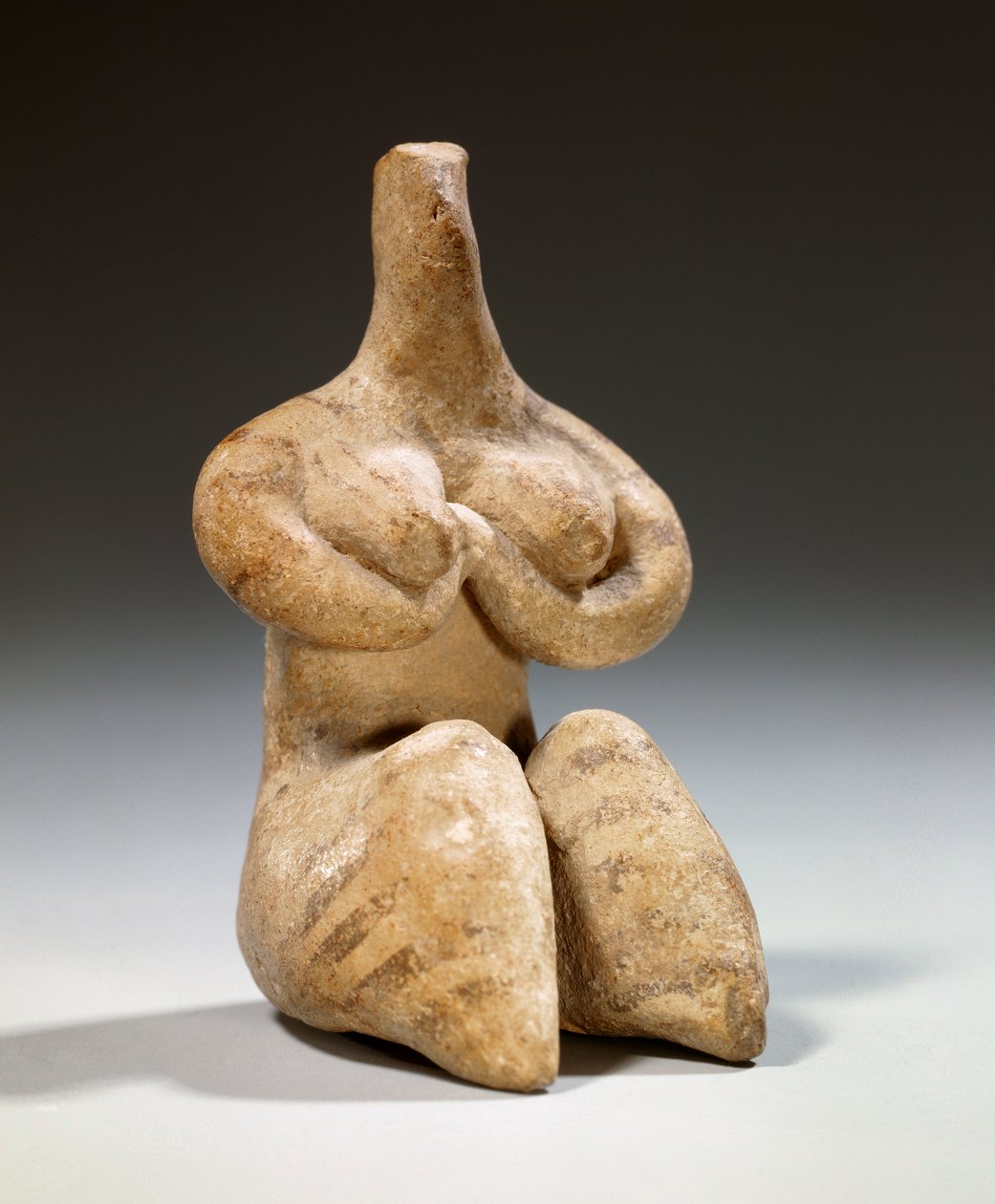 Mesopotamien: statuette af fecondite i terracotta stil Halaf. 4500 f.Kr. Paris, Louvre-museet af Mesopotamian Mesopotamian