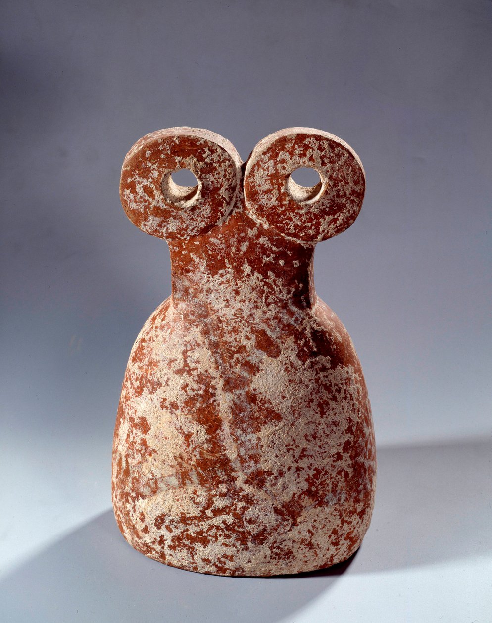 Mesopotamien: idol med terracotta øjne. 3300-3000 f.Kr. Søn 0,27 m Paris, Musée du Louvre af Mesopotamian School
