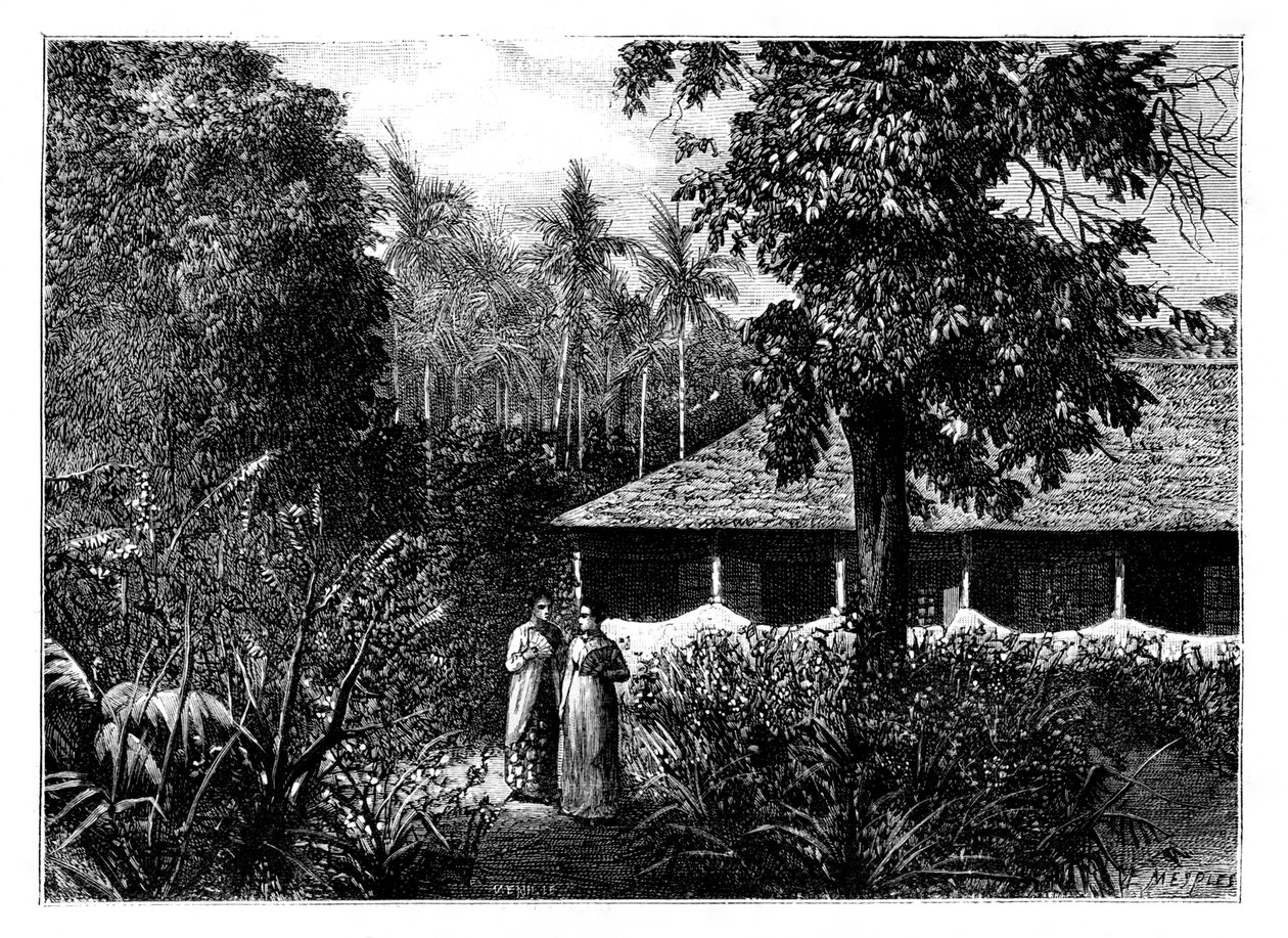 Hollandsk hus i Ternate, Indonesien, 1800-tallet. af Mesples