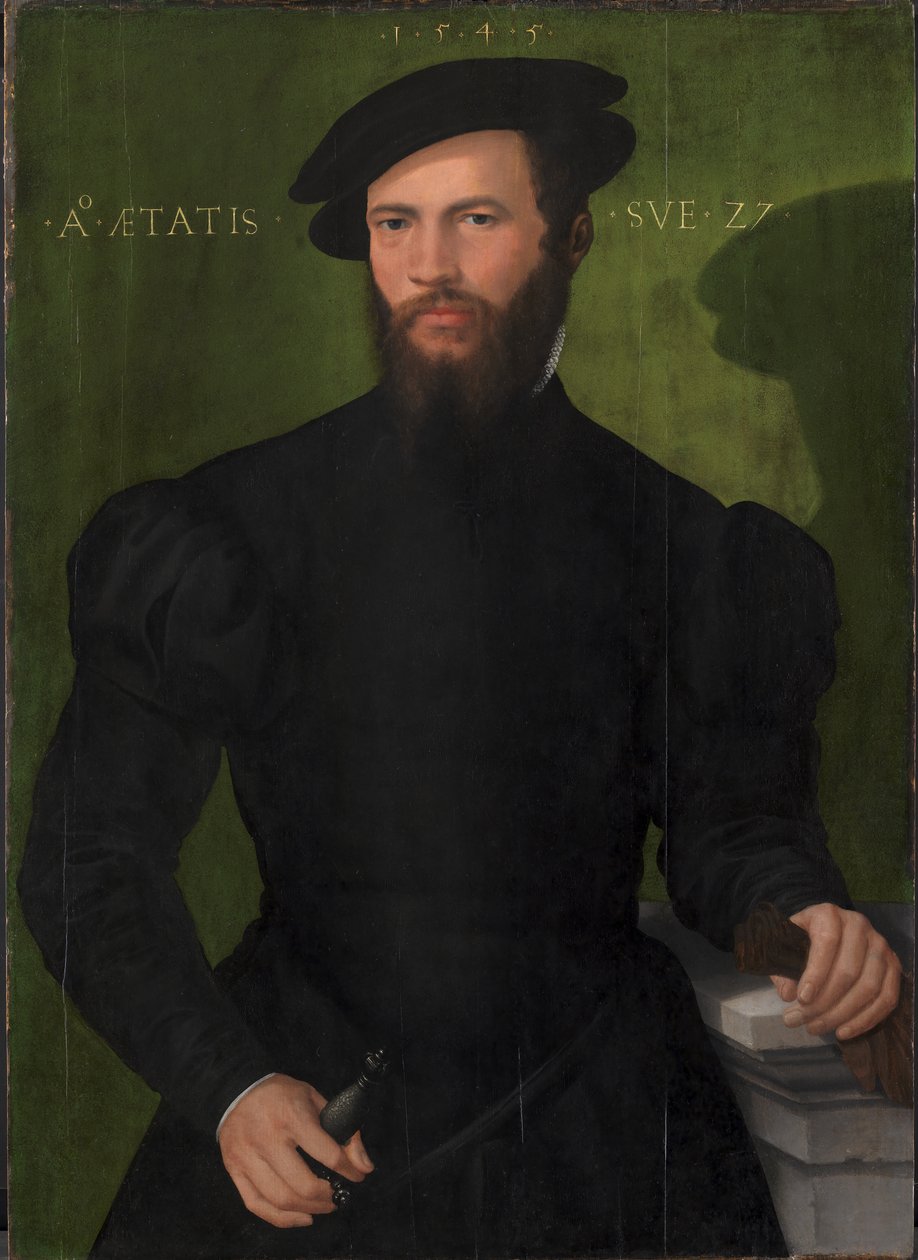 Portræt af en herre på 27 år af Mesteren fra 1540
