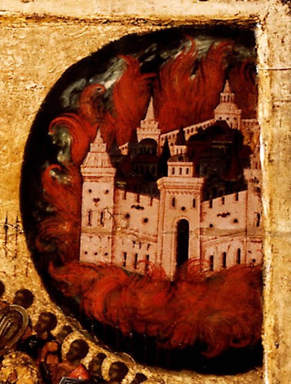 Velsignet være værten for himlens konge Detalje: Brand i Kazan, 1550