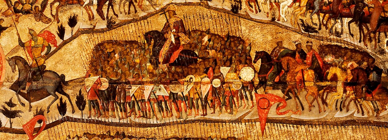 Velsignet være værten for himlens konge Detalje: Warriors Range: Ivan IV, Vladimir Monomakh, Vladimir I, Boris og Gleb, 1550