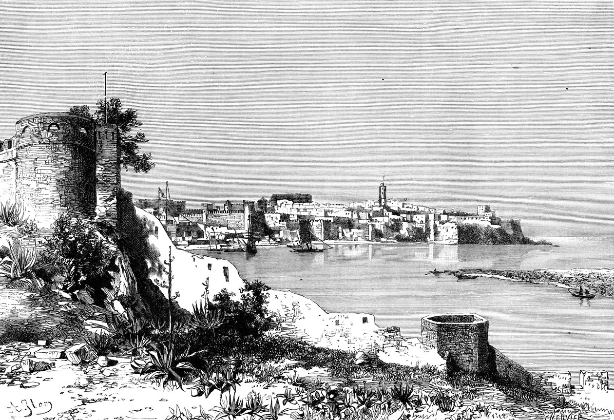 Rabat og mundingen af Bou-Regreg-floden, Marokko, 1895. af Meunier