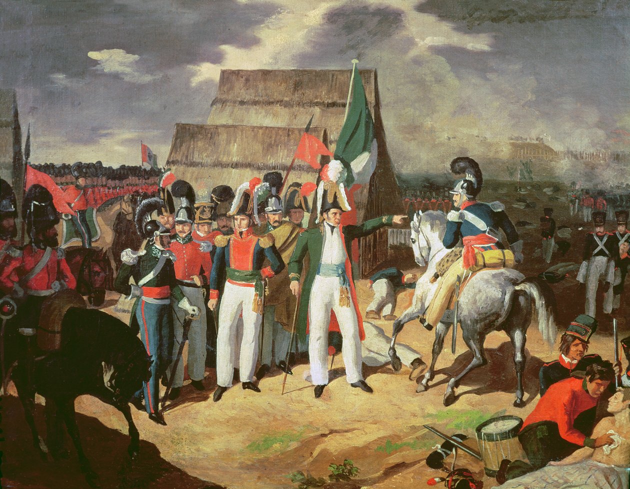 Santa Anna trodser Ferdinand VIIs spanske tropper af Mexican School